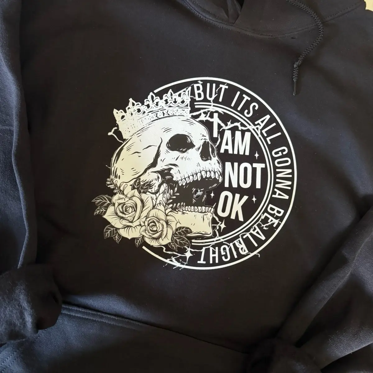 *Made to Order* I am not ok Jelly shirt.  Available in short sleeve, crewneck, and hoodie. Pullover Casual