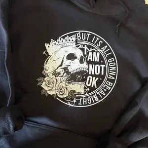 *Made to Order* I am not ok Jelly shirt.  Available in short sleeve, crewneck, and hoodie. Pullover Casual