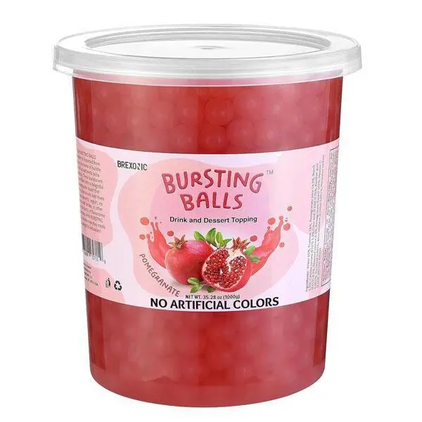 🔥 HOT SALE 51% OFF | BREXONIC Popping Boba Pearls Bursting Tea Balls Drink & Dessert Topping Strawberry Mango Blueberry Passion Fruit Flavored Bubble Tea Tapioca Pearls (Pomegranate, 2 LB Pack of 1