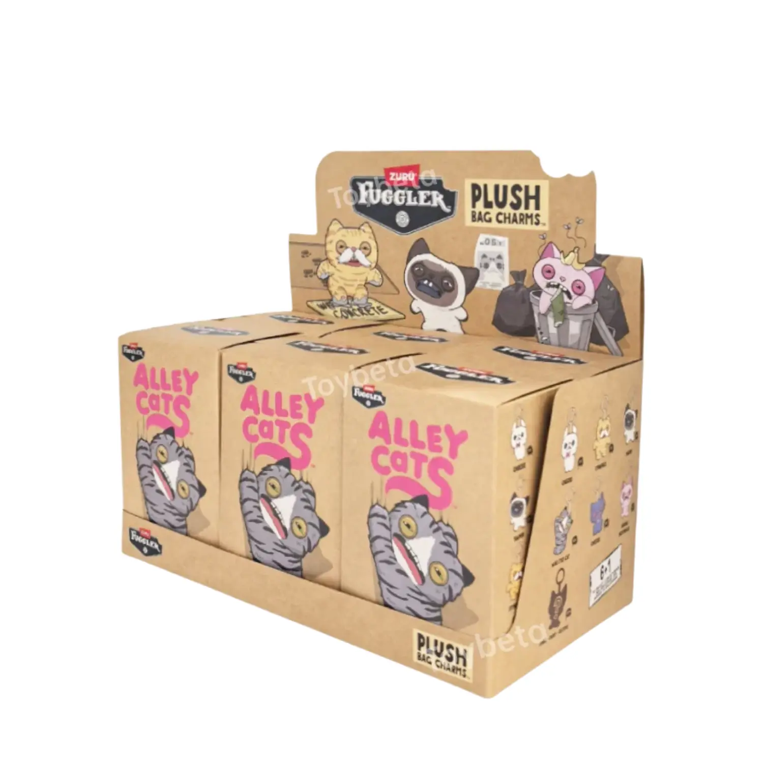 ZURU Fugglers Case of Alley Cats 5" Plush Keychain Blind Box