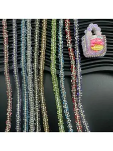 0.9cm Double-Sided Hotfix Rhinestone Strip, Bling Trim for Clothing & Jewelry DIY