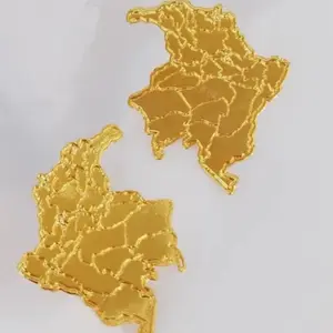 Hand made Colombian map Earrings(24K Gold plated)