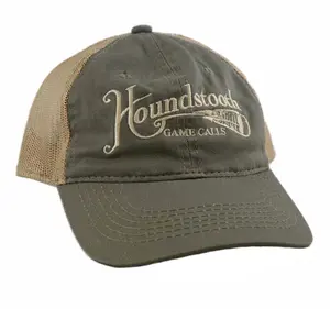Houndstooth Olive Mesh Back Hat