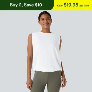 【Creator’s Pick】Halara Round Neck Ruched Cool Touch Yoga Tank Top-UPF50+#TikTokShopSpringGlowUp