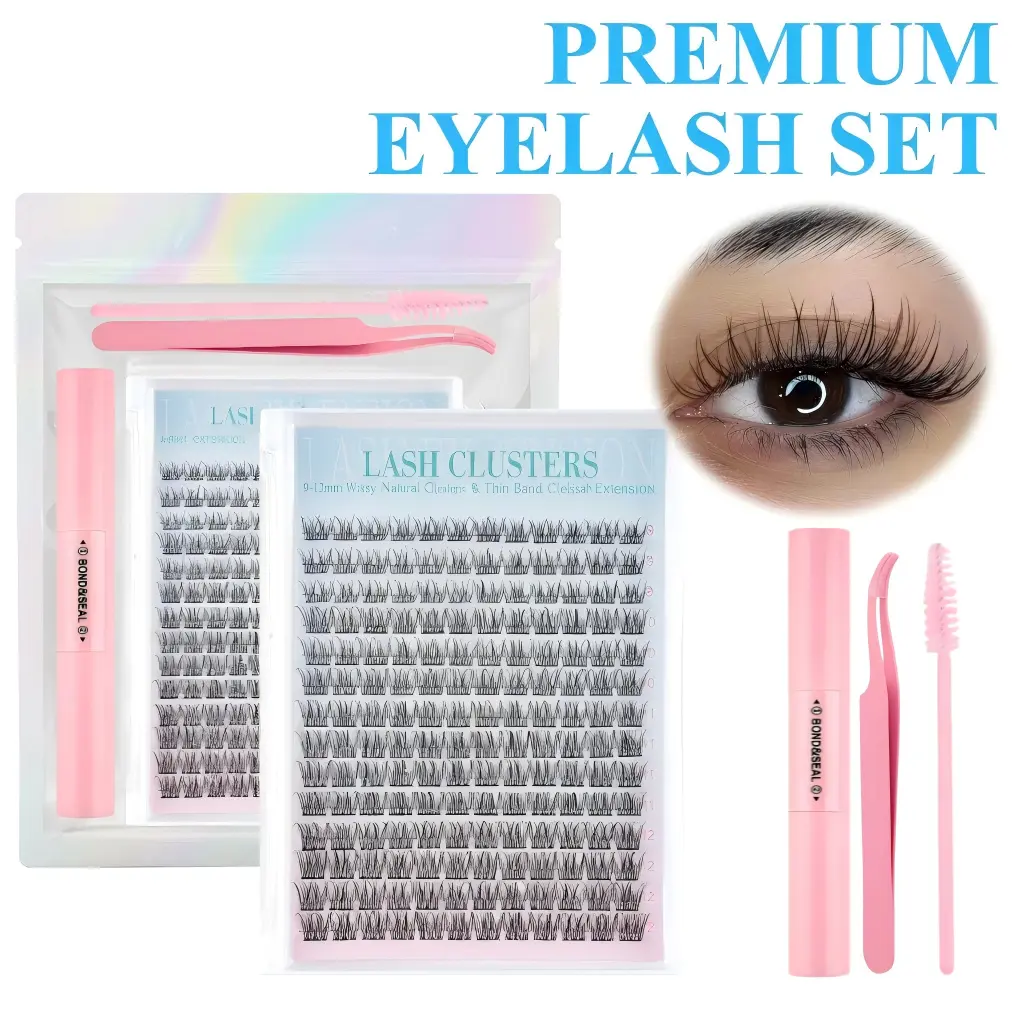 DIY with Lashes Bond and Seal, Diy Lash Extension Natural Cluster Lashes Kit168 Pcs - Mixed Lengths,Tweezers Included lash map clusters magnetic eyelashes bottom lash clusters wispy lashes lash clusters naturalcurlylashes natural lash