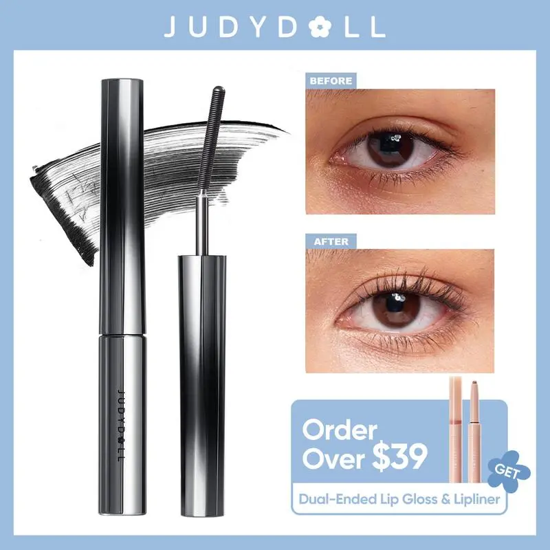 Judydoll 3D Curling Iron Mascara, Waterproof & Smudge-Proof Lengthening Formula for Volumizing Dramatic Lashes, 24-Hour Wear Eye Makeup with Ultra-Fine Brush, Black & Brown, Cosmetic, Makeup Products, Lengthening Mascara, Wax, Youth, Talc, Rayon, Silica,,
