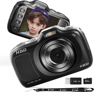 NBD 64MP Digital Cameras for Photography,4K Point and Shoot Camera,16X Zoom Compact Travel Cameras, Auto Focus Camera for Beginners Teens Kids and Lover Gift,Includes 32GB SD Card Point & Shoot Cameras
