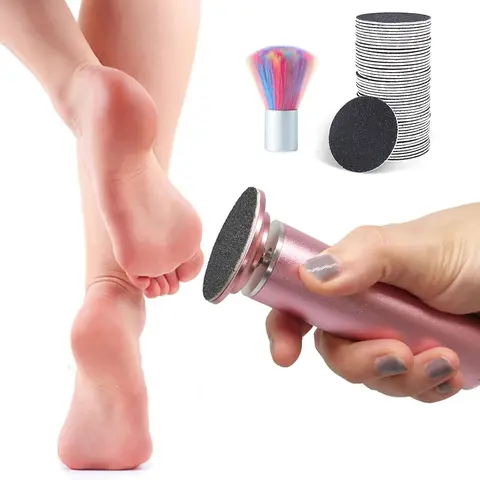Electric Foot Callus Remover,mother's day gifts,Speed Adjustable Professional Pedicure Machine with 60 PCS Replacement Sandpaper Disks and Brush, Foot Care Tool to Remove Dry, Dead, Hard, Cracked Skin&Calluses nail drill Gift Nail Beauty Products