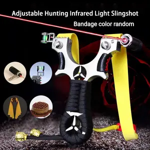Slingshot, Hunting Sling Shot Set for Adults, High-Power Precision Laser Infrared Bow Toy, laser slingshot High Quality Alloy Slingshot Flat Rubber Band Hunting Shooting Outdoor Catapult Hunting Slingshot, Powerful Accuracy, Ideal for Outdoor Fun