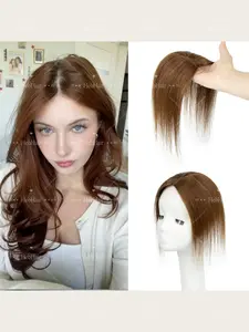 Human Hair Toppers, Natural Human Hair for Women with Thinning Hair, Real Hair Toppers, No Bangs, Volume Covering, Black/Brown/Blonde, Hair Replacement