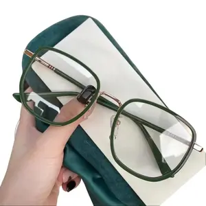 Trendy Blue Light Blocking Glasses for Women & Men, Aesthetic Minimalist Fashion Eyewear, Ultra-Light Clear Lens Anti Eye Strain Computer Glasses for Office, Study, Coffee Shop & Daily Wear