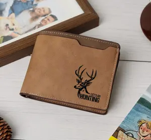 LET'S GO HUNTING Engraved Wallet, hunters, outdoorsmen, Personalized, Deer, Fish, Wildlife, Custom name, Nature, gift, Craft leather wallet,Slim Wallet,Minimalist,Men’s Wallet,Card Holder,Trendy 2025,Luxury