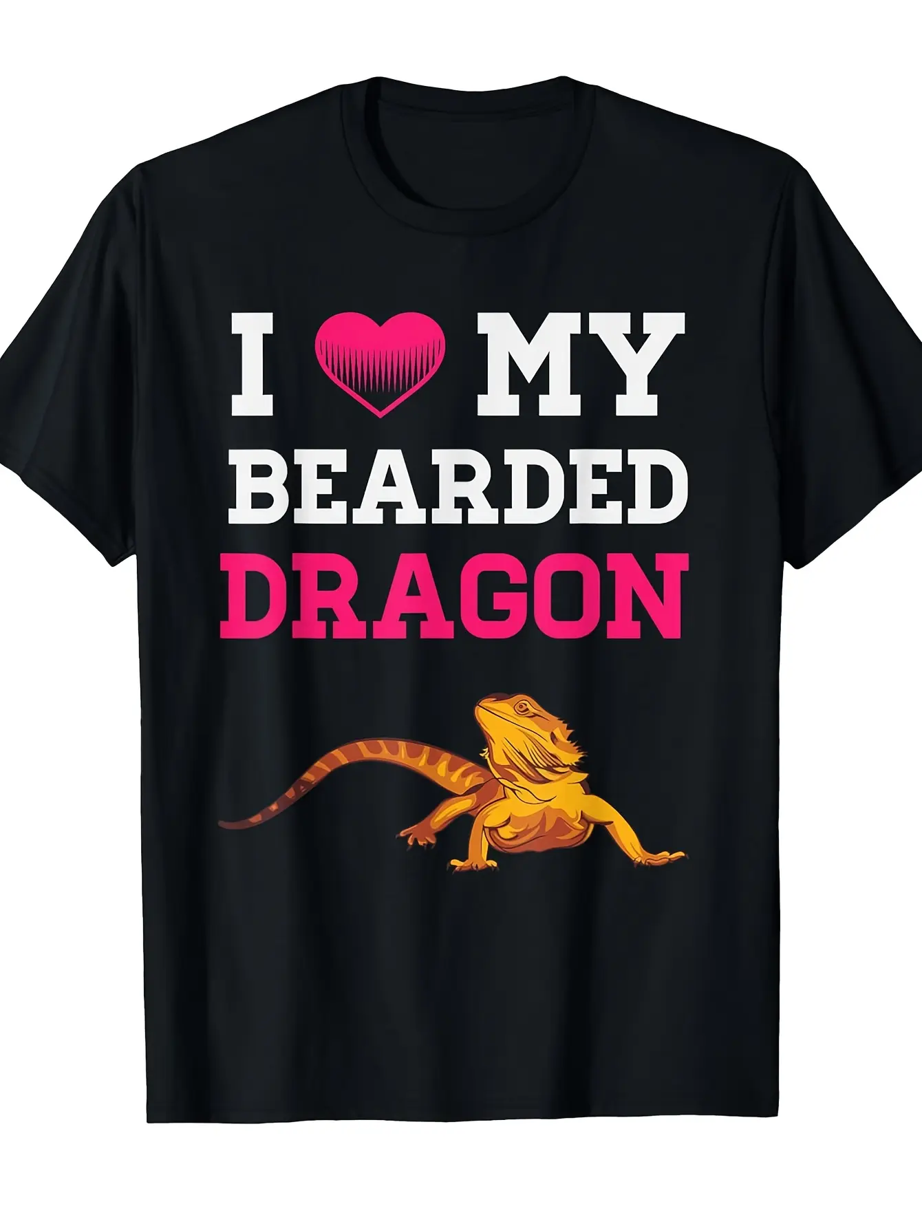 I Love My Bearded Dragon Funny Pet Reptile Lizard unisex soft cotton short sleeve t shirt, vintage graphic casual tee for men women teens, perfect birthday holiday gift for camping travel gym daily street casual wear