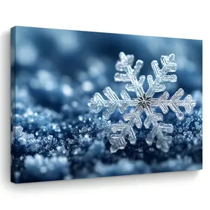 Charming Snowflake Canvas Art - 11.8"x15.7" Wooden Frame Wall Decoration, Suitable for Living Room, Bedroom, Kitchen| Perfect home and office decoration, ideal Christmas gift, suitable for room decor Decoration Items