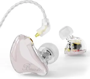 Bmaster BASN In-Ear Monitor Headphones Triple Driver IEM Earphones with Powerful Bass Noise Isolation HiFi Stereo Wired Earbuds for Musicians Singers Drummers Over-Ear Wireless - Audio