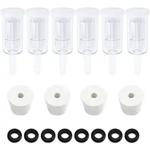 6 Packs 3 count Airlocks for Fermenting with #6 Stoppers and Grommets, Air Lock Ferment for   Making,  Brew Bubble Airlock for Fermentation Carboy (6 Airlock+4 Bung+8 Grommet Set)