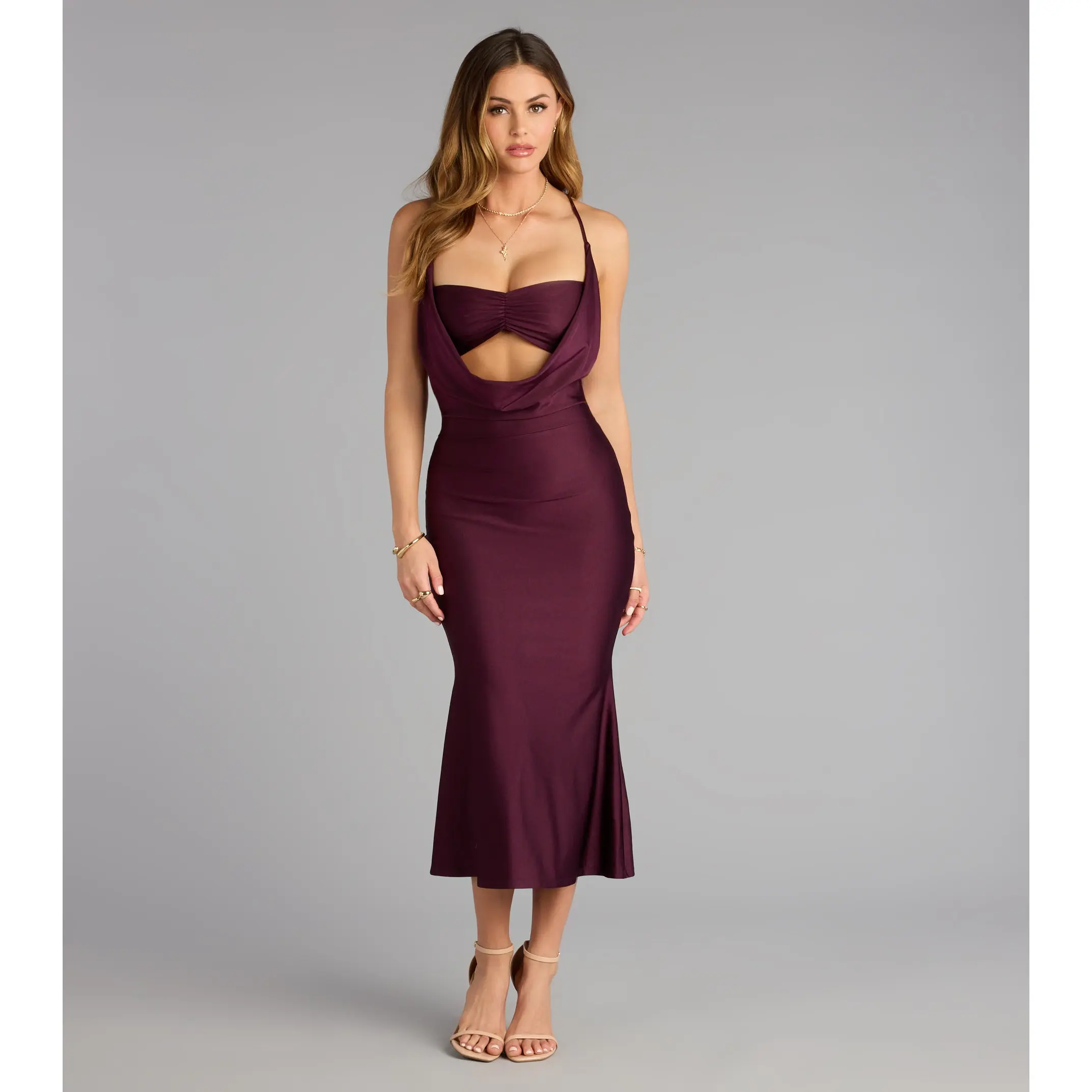 house of cb vintage cream dropped waist midi dress Lauren Elaine Giselle main image 1