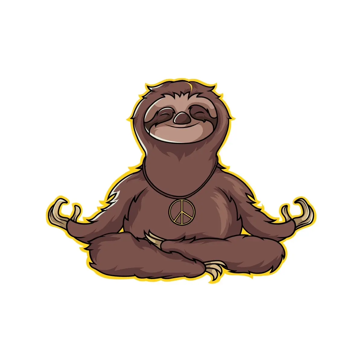 SunnySmiles 4” Meditating Sloth Sticker