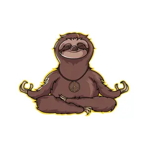 SunnySmiles 4” Meditating Sloth Sticker