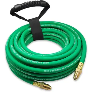 50FT Argon Gas Hose, Inert Gas Welding Hoses for MIG/TIG Welding Regulator,Argon/CO2 Flowmeter Regulator Hose, 5/8" UNF-18RH, NPT Fittings, Welding Accessories for MIG/TIG Welder
