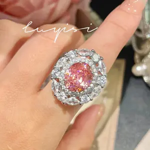 2.0ct Oval Cut 5A Simulated Diamond Inset Wedding & Engagement Ring Set