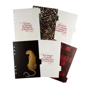 Midnight Muse Planner Dividers | Aesthetic A5 A6 Ring Binder Dividers with Tab Stickers