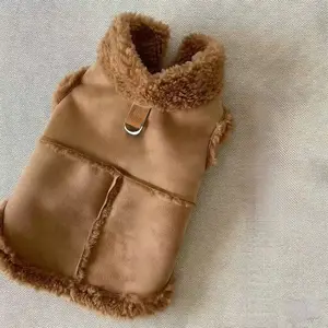 Pet Fur-Integrated Warm Cotton Jacket for Outdoor Use, Suitable for Small & Medium Dogs Cats, No Leash Included, Dog Clothes