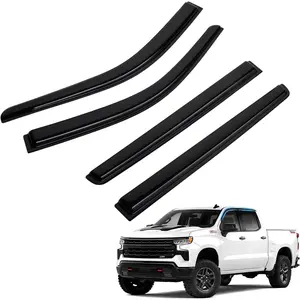 Silverado Rain Guard - Window Visors for 2019-2025 2026 Chevrolet Chevy Silverado/GMC Sierra 1500 Crew Cab, Out-Channel Side Window Rain Guards for Silverado Accessories, 4PCS, Black