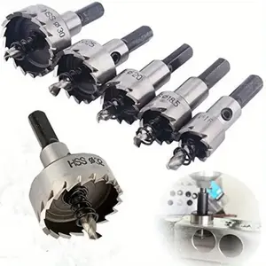 5pcs High-Speed Steel Step Drill Bits, Titanium-Plated Stainless Steel Reamer Sheet Metal Drill Bits Set