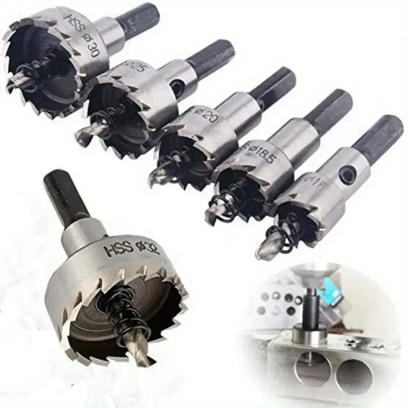 5pcs Titanium-Plated High-Speed Steel Step Drill Bits Set, Hand Tool Accessories for Stainless Steel Reaming & Sheet Metal Drilling