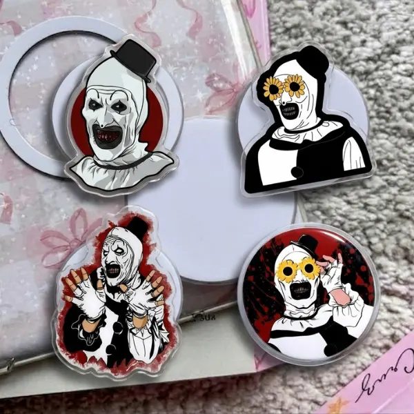 Art the Clown Terrifier magsafe Phone Grip, Aesthetic Horror Movie Fan Griptok, Vintage Slasher Villain Kindle Stand, Creepy Clown Gift Tech Accessory