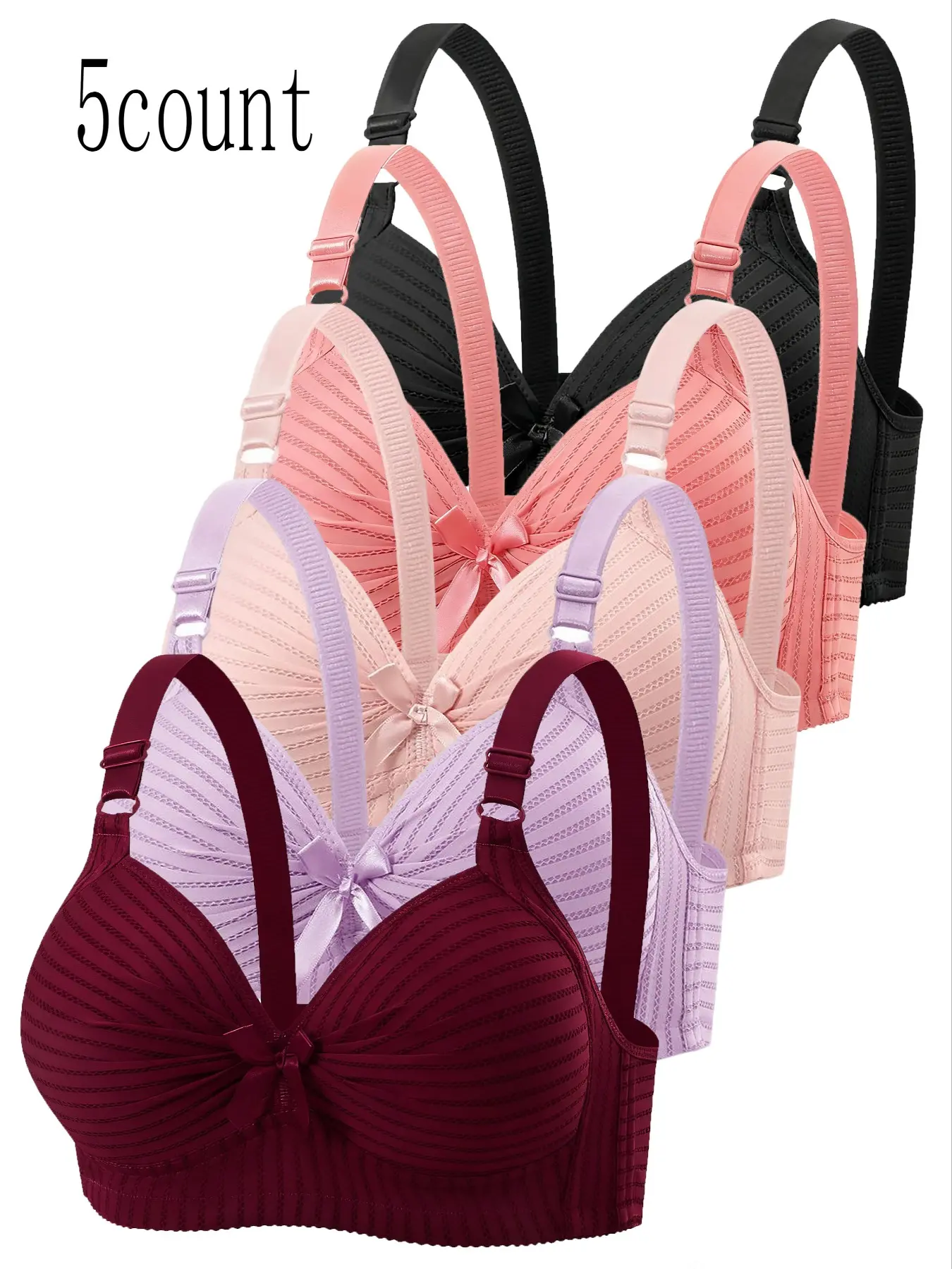 Lightweight Unlined Soft Fabric Front Closure Bra Set for All-Day Comfort & Support, Multiple Sizes Available, Ideal for Daily Wear