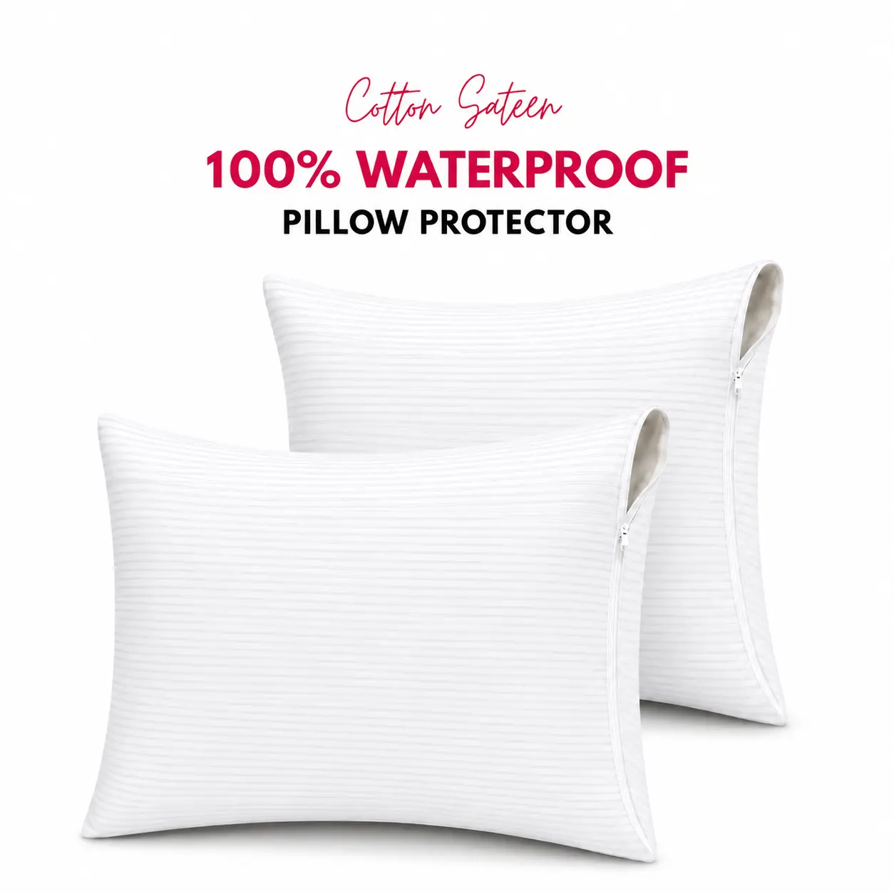 Mary's Collection 100% Egyption Cotton Pillow Protectors, Ultra Soft Hotel Quality Pillow Cases with Zipper, Noiseless & Dust Mite Proof Pillow Cover, Machine Washable, Standard, Queen, King Sizes