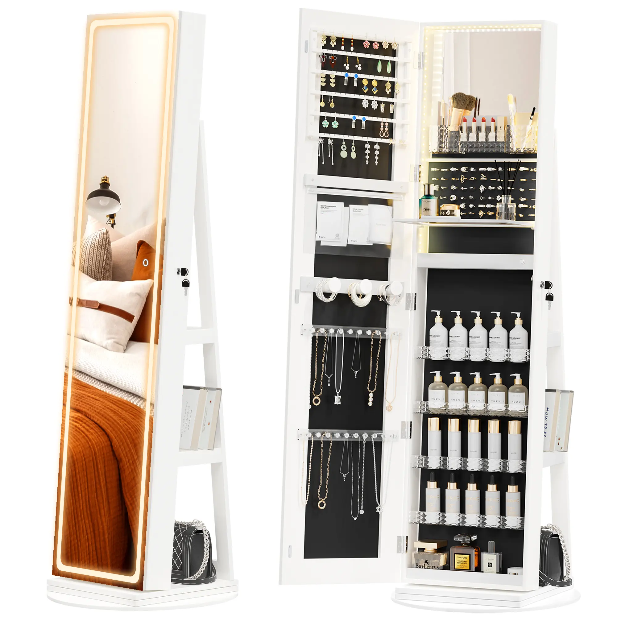 White-Exterior/Interior Adjustable Lights 