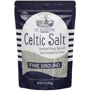 Le Marinier Celtic Salt Fine Ground, 1.1lb - 18oz. Mineral Rich. 100% Natural and Unrefined Sea Salt Organic Vital Minerals Fine. Hand Harvested Mineral Salt (1.1lb Fine Ground)