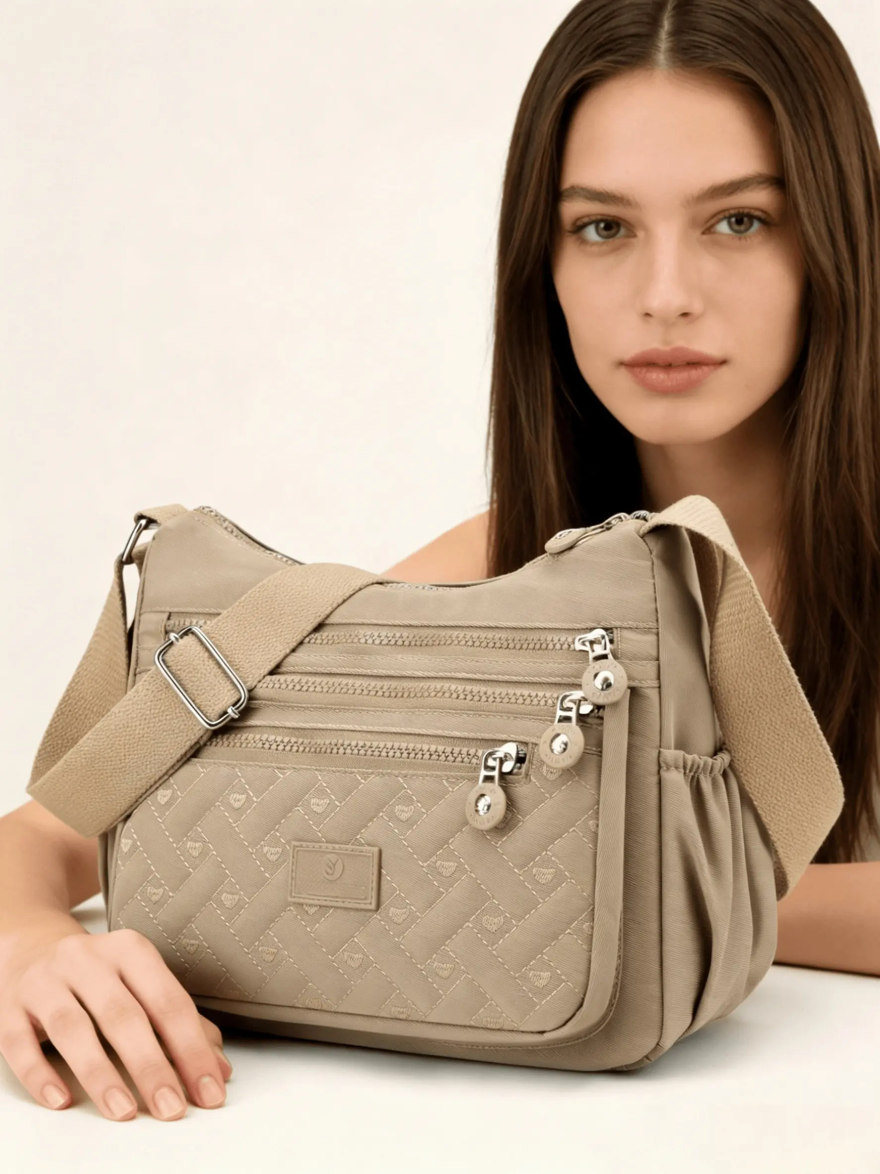 Women's Multi Compartment Crossbody Shoulder Bag and Handbag, Water Resistant Nylon, Wear Resistant Anti-Scratch Purse, Crossbody Purses, Perfect Gift for Mom for Travel, Work, Shopping & Daily Use, Quilted Crossbody Bag