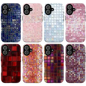 Whimsical Mosaic Phone Case – Iridescent Glass Tile & Colorful Art Pattern Cover for iPhone 11 12 13 14 15 16 17 Pro Max X XS & Samsung Galaxy S21–S25 Plus Ultra | Cute Vintage Aesthetic Gift