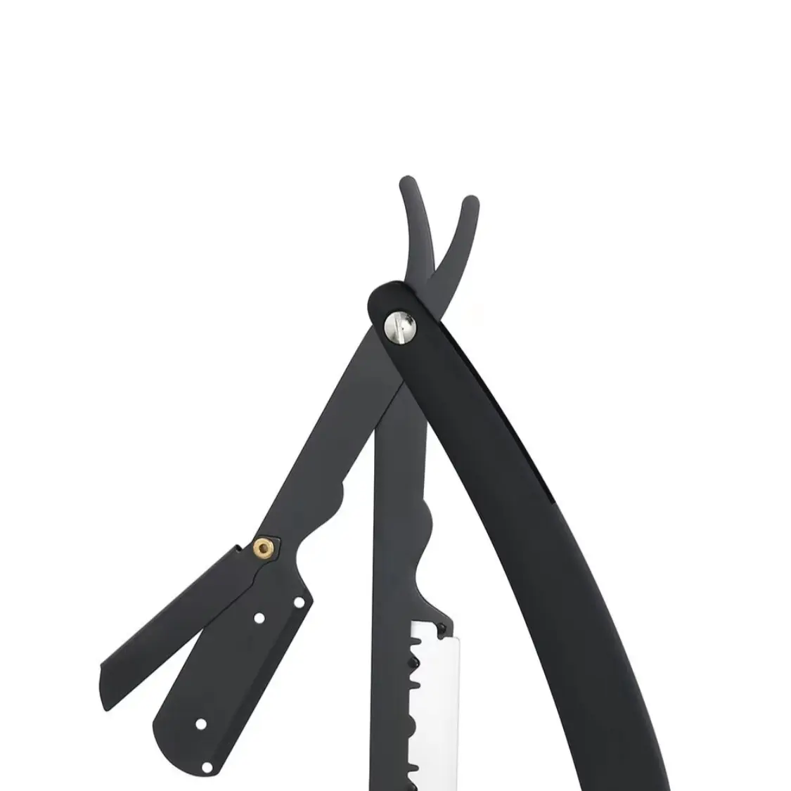 Utopia Care Professional Barber Straight Edge Razor Safety with 100-Pack Blades - 100 Percent Stainless Steel (Black) Smooth Chrome