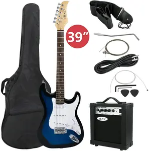 SUPERDEAL 39" Full Size Electric Guitar with Amp, Case and Accessories Pack Beginner Starter