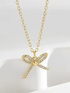 Women's Elegant Bowknot Design Pendant Necklace, Exquisite Trendy Pendant Necklace, Chic Jewelry As Gift for Girlfriend & Mother