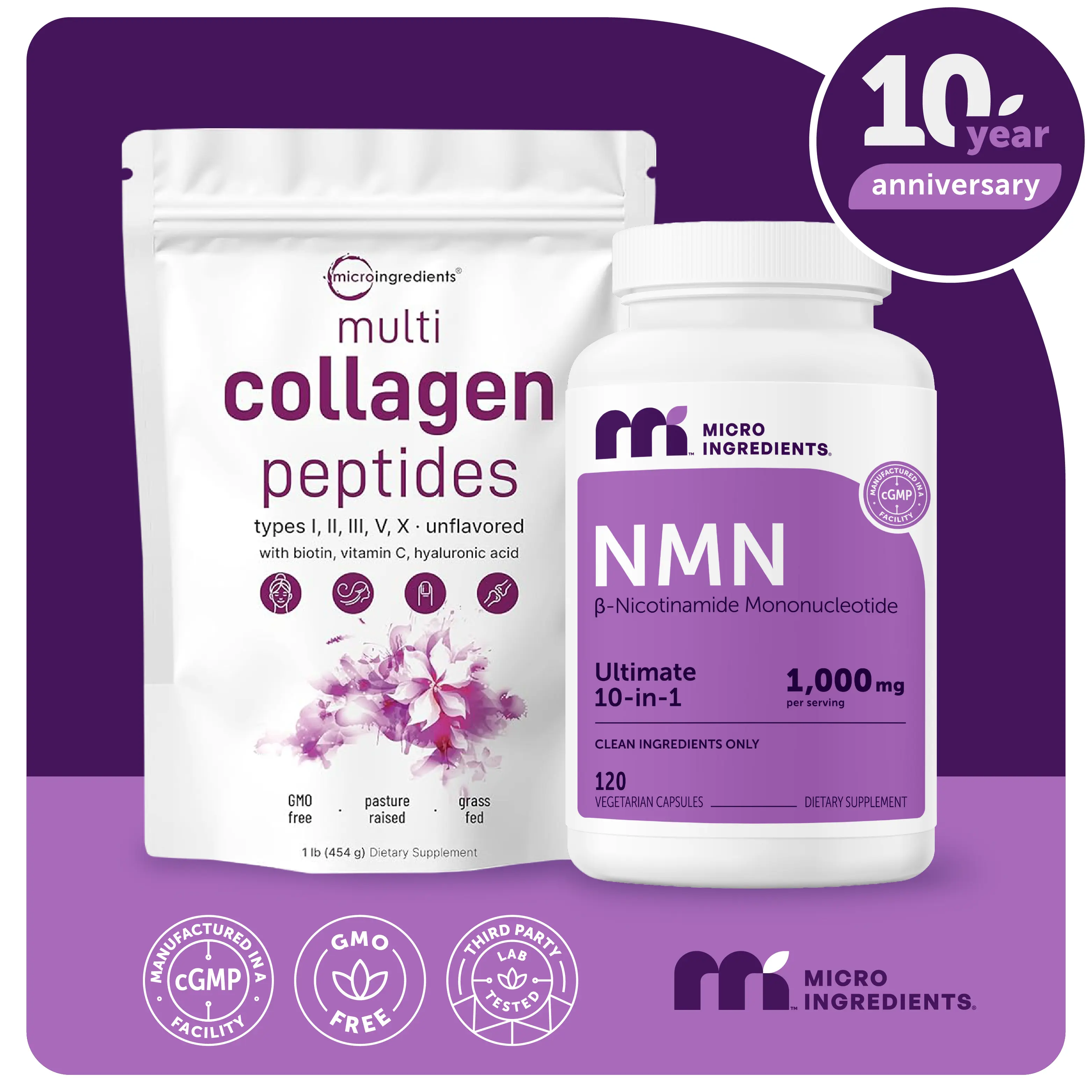 Youth Renewal Duo: Multi Collagen Peptides Powder & NMN Complex Youth Renewal Duo: Multi Collagen Peptides Powder & NMN Complex