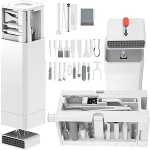 Cell Phone Cleaning Kit, iPhone Cleaning Kit for Charging Port Cleaner Keyboard Cleaning Kit for Airpods/Android/USB C/Earbuds/Laptop/iPad/Camera Lens with Stylus Pen (White)