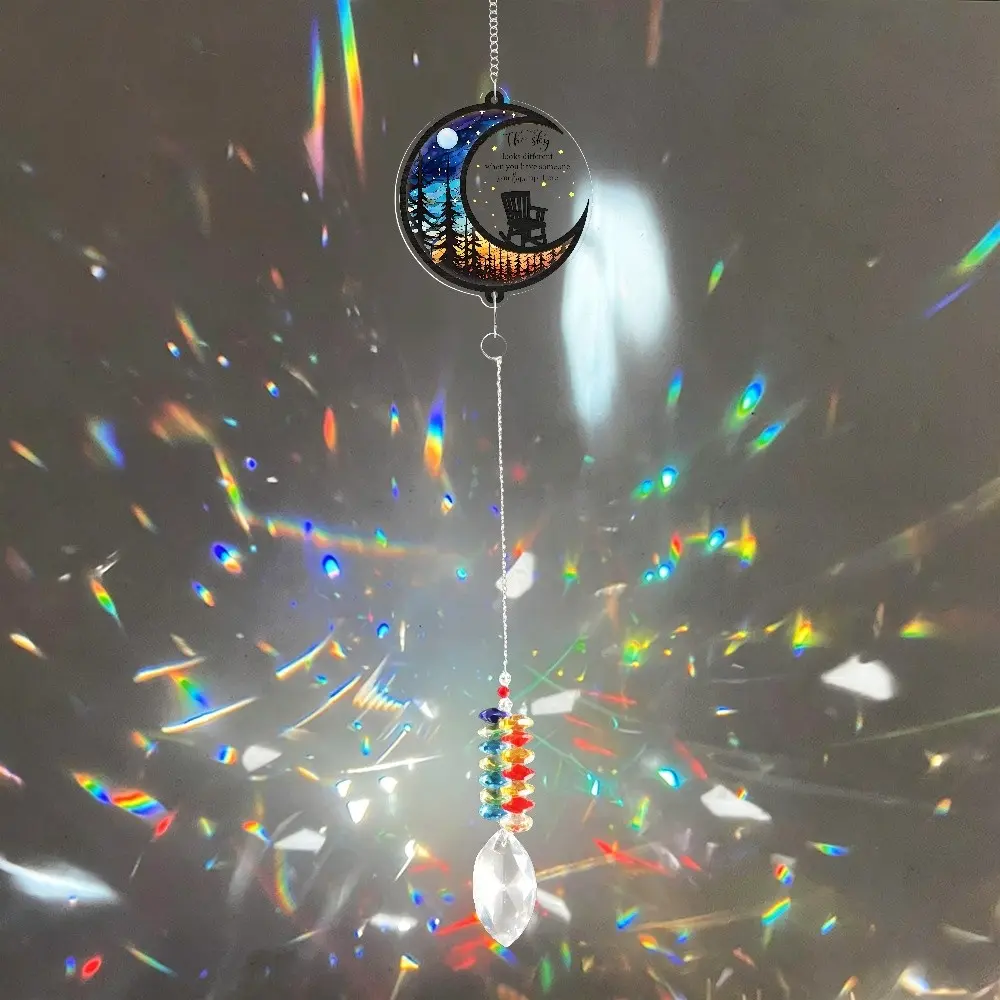 Memorial Suncatcher Moon Chair Ornament, Hanging Ornament, Sympathy Gift for Loss of Loved One, Bereavement Gifts, Condolence Gift, Remembrance Ornament, Funeral Keepsake