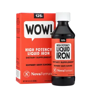 NovaFerrum WOW - 125mg High Potency Liquid Iron Supplement for Adults