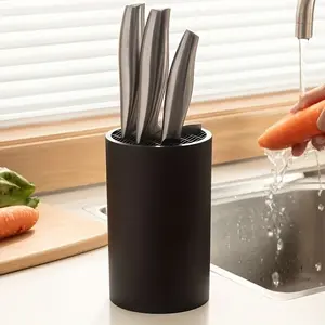 Multi-Functional Kitchen Cutting Knife Storage Rack with Ventilation Holes, Compact Modern Design for Countertops, Ideal for Chefs & Kitchen Enthusiasts