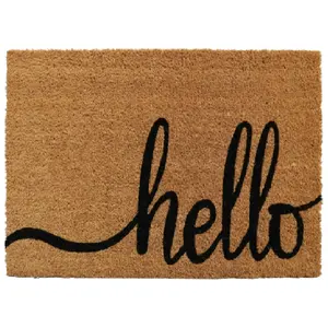 Coir Hello Doormat 18"x30" - Natural Fiber Welcome Mat for Front Porch door mat