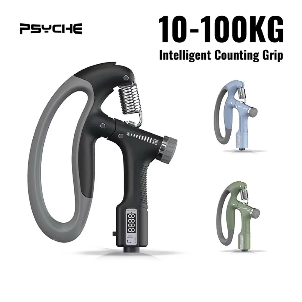 PSYCHE Adjustable Hand Grip Exerciser with Counting Function, 22lb-220lb Force Range, LCD Display Screen