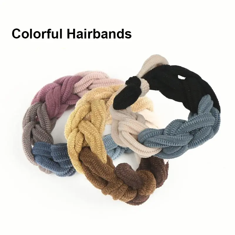 Auvzy 3PCS Color Hairband Breathable Hair Ties No Damage - Perforated Stretchable Hair Bands for Thick Hair, Morandi Earth Tones Ponytail Holders, Hair Scrunchies for Women