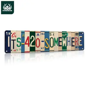 Retro Iron Plaque Wall Decoration, 1/2 Counts Retro Road Signs, Rectangular Home Decoration Wall Art, Home Room and Bar Accessory Decoration