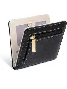 Pomelo Best Womens Wallet Soft Small Coin Purse - Stylish Bifold RFID Blocking with Zipper Coin Pocket, ID Window, Lightweight Travel Card Holder for Ladies (Black)